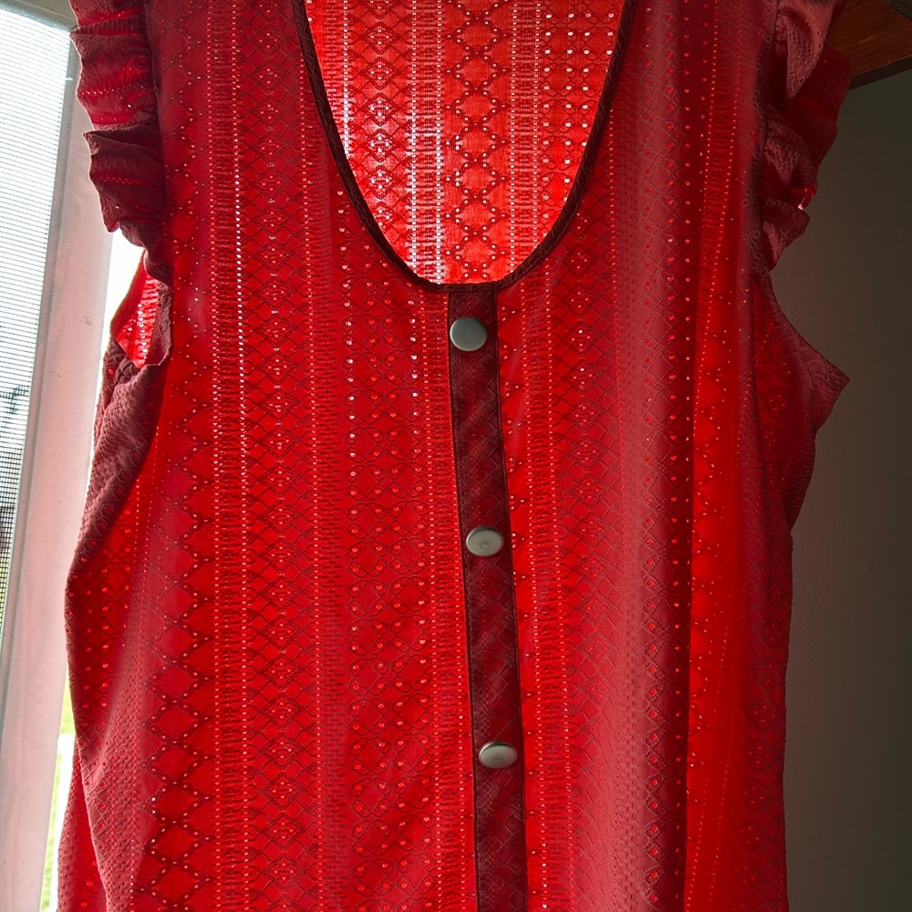 Elegant Red Sleeveless Top